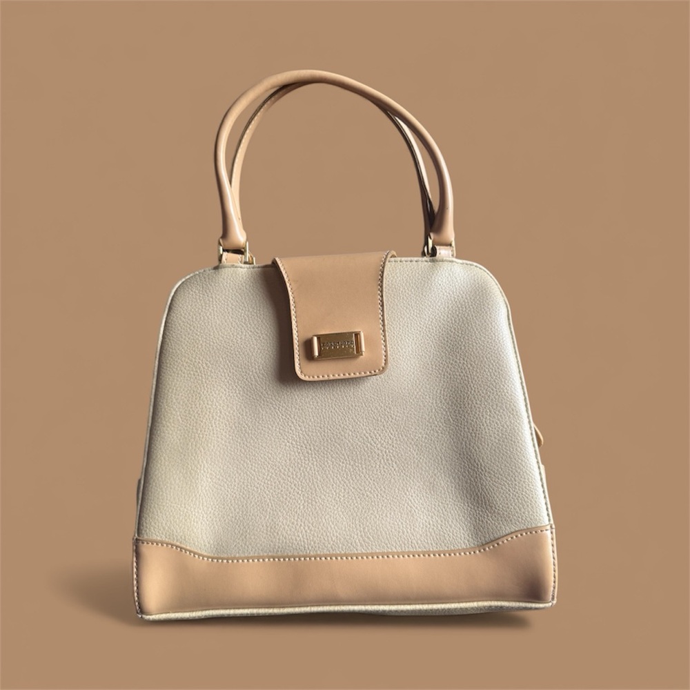Chic Cream and Tan Satchel